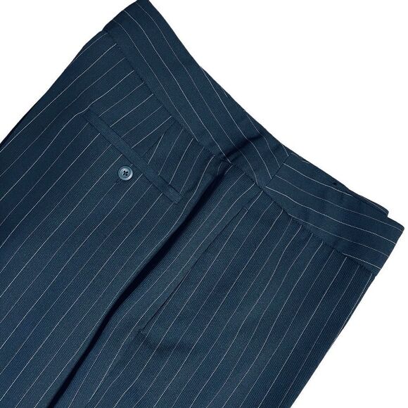 90s Rafaella Pinstripe Wide Leg, High Waist Dress Pants Trousers - Picture 2 of 13